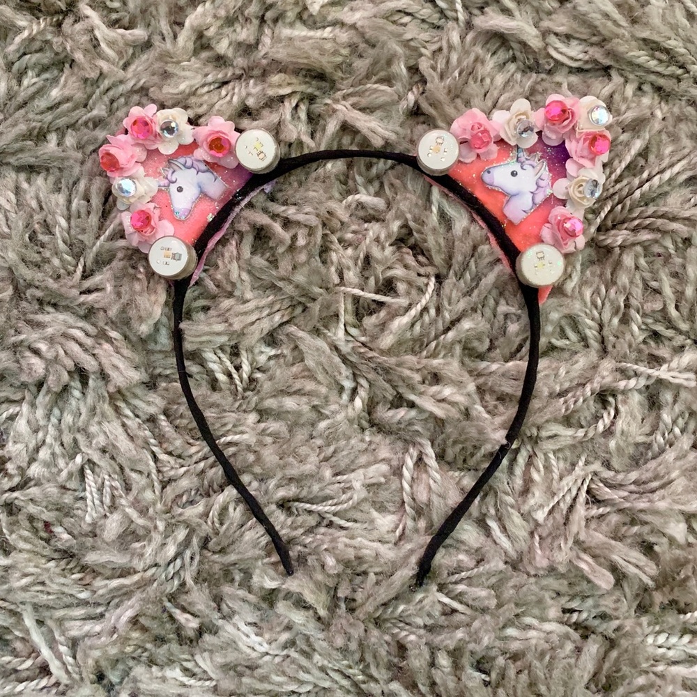Custom Light Up Unicorn Kitty Ears Headband
